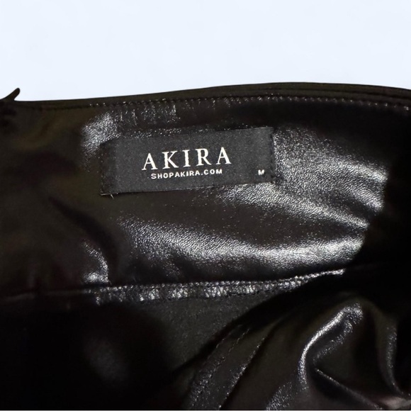 AKIRA Shiny Black Faux Leather Pants - Picture 3 of 3